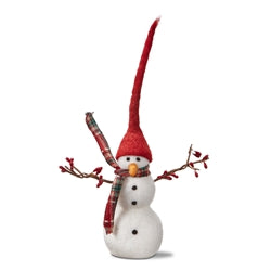 Snowman with Berry Branch Arms