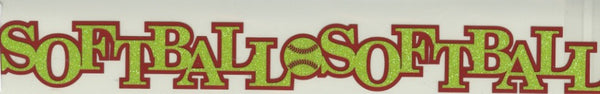 Softball Text Layered - Die Cut