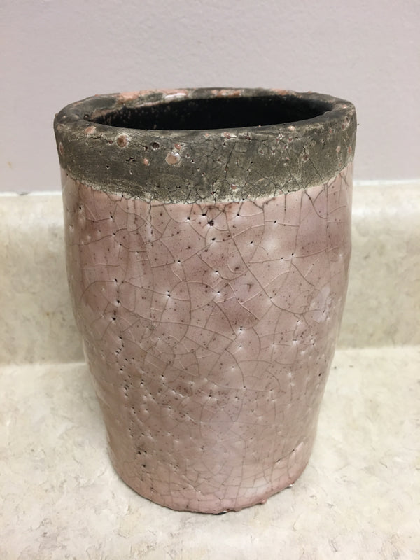 Blush Glazed Crackled Vase
