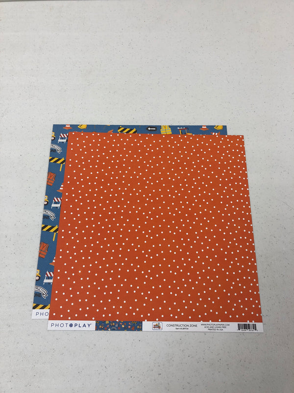 Construction Zone - Little Builder - 12 x 12 Scrapbook Paper