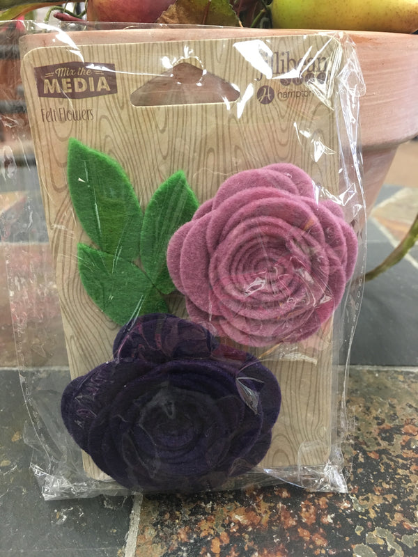 Pocket Purple - Mix The Media - Felt Flowers