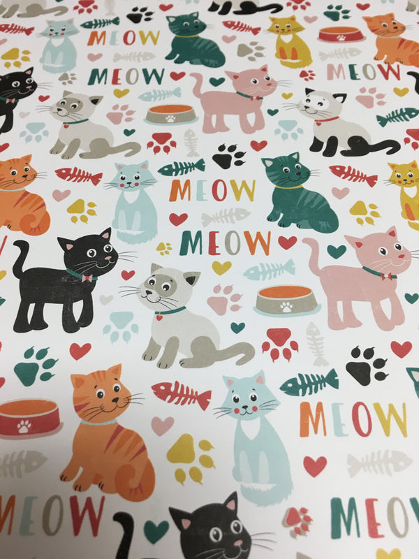 Cat Icons - Meow - 12 x 12 Scrapbook Paper