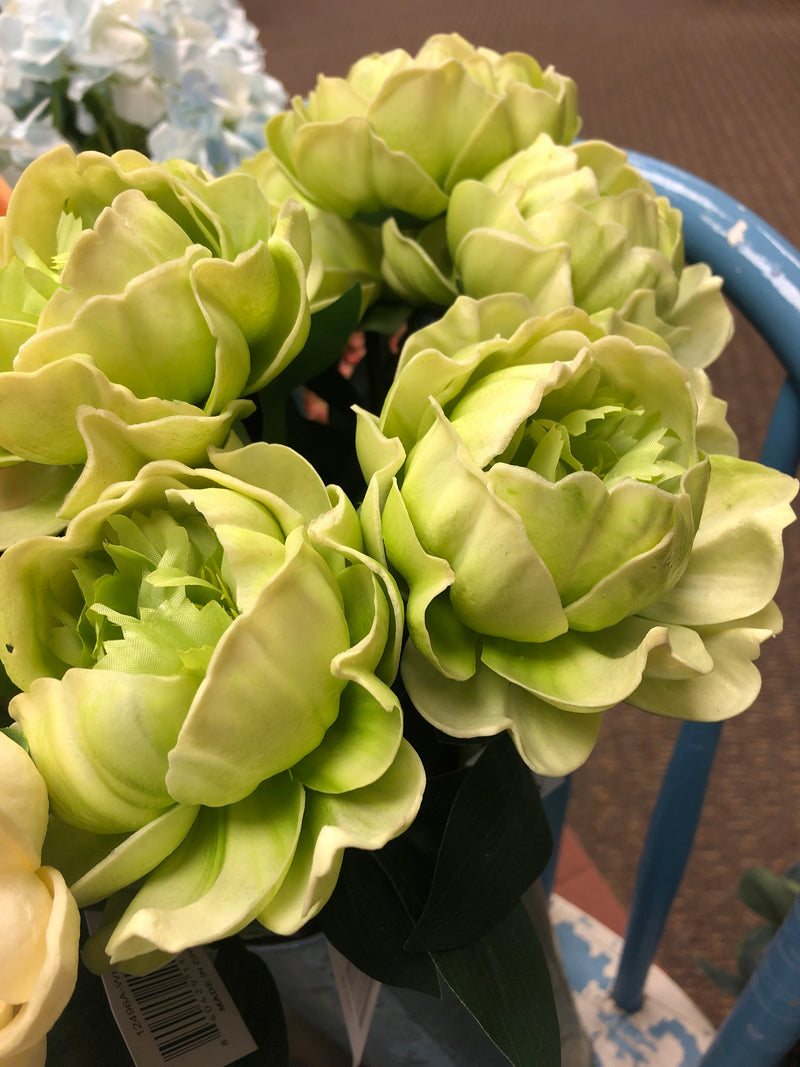 Green Real Touch Peony - 21inch