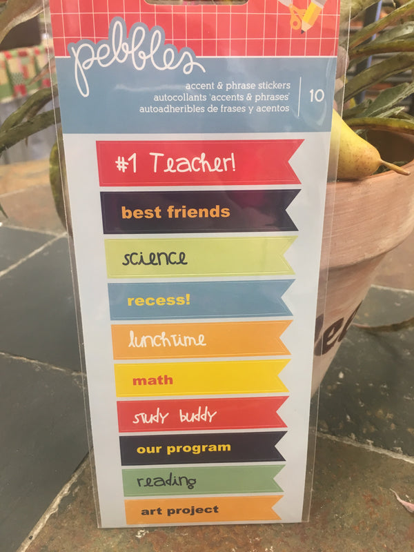 Pebbles - School Accent & Phrase Stickers - Banners