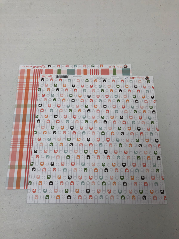 New Arrival Plaid - Baby Girl - 12 x 12 Scrapbook Paper