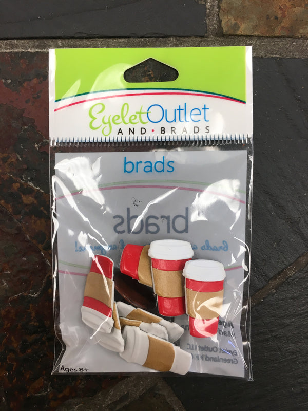 Coffee Cup Brads - 12 Count