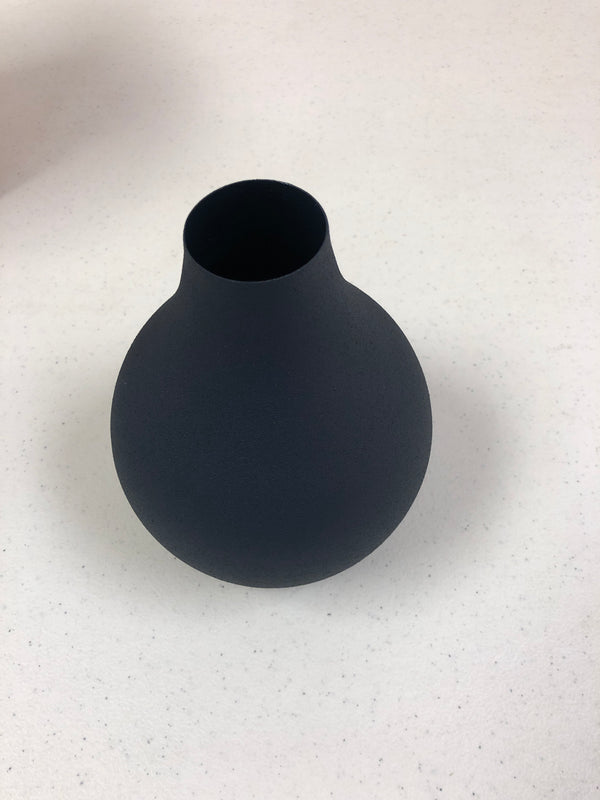 Navy Blue Metal Matte Vase - Large