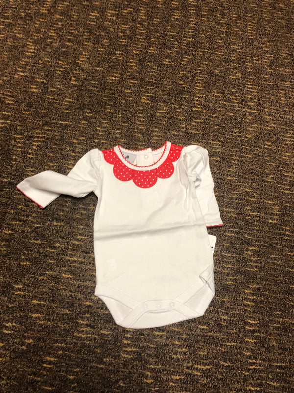 Red Applique Long Sleeve One Piece - 6 - 12 Month