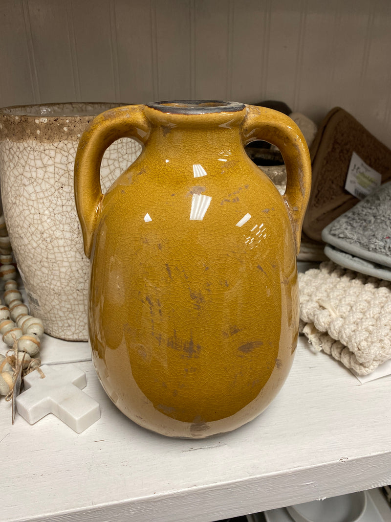 Crackled Butterscotch Glazed Vase