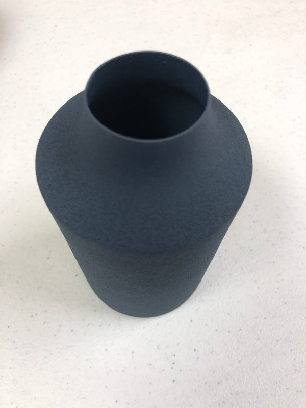Navy Blue Metal Matte Vase - Medium