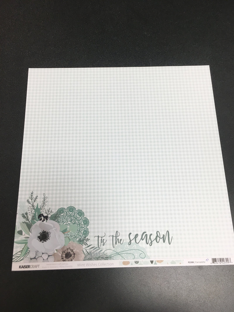 Flannlette paper - mint wishes collection