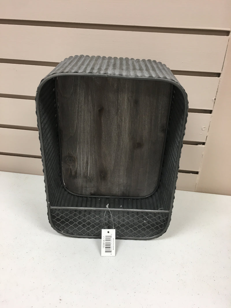 Small Corrugated Tin Wall Shelves With Wood Backs