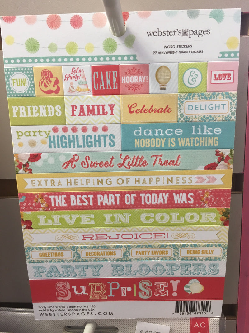 Webster's Pages - Word Stickers - Party Time Words