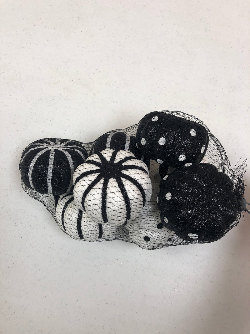 Assorted Glitter Black and White Pumpkins