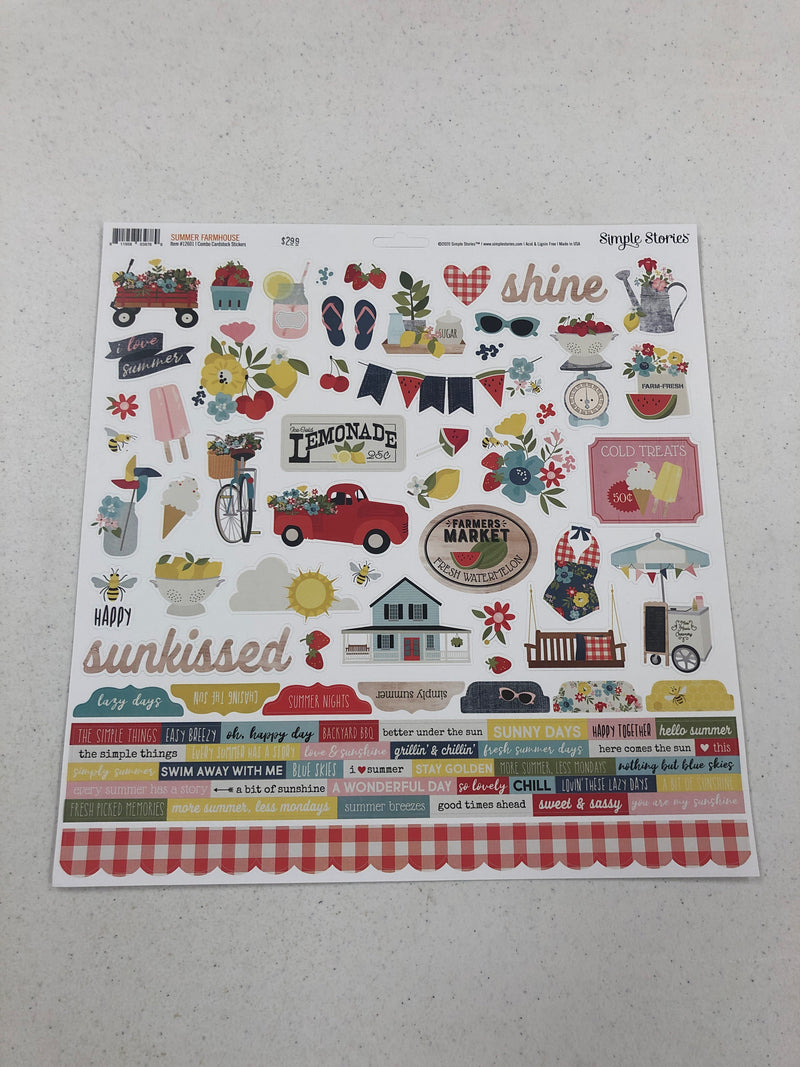 Combo Cardstock Stickers - Summer Farmhouse