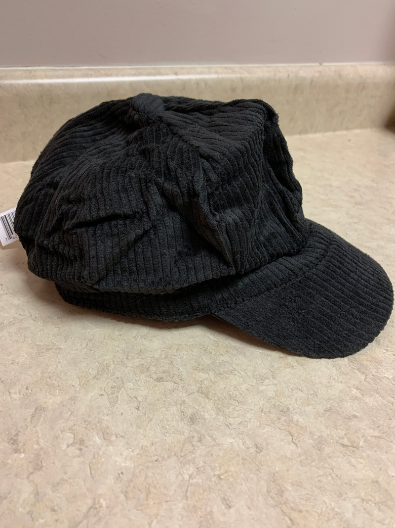 Black Corduroy Slouch Hat