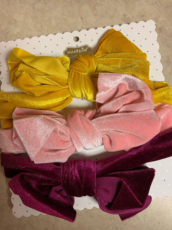 Yellow Velvet Headband Set