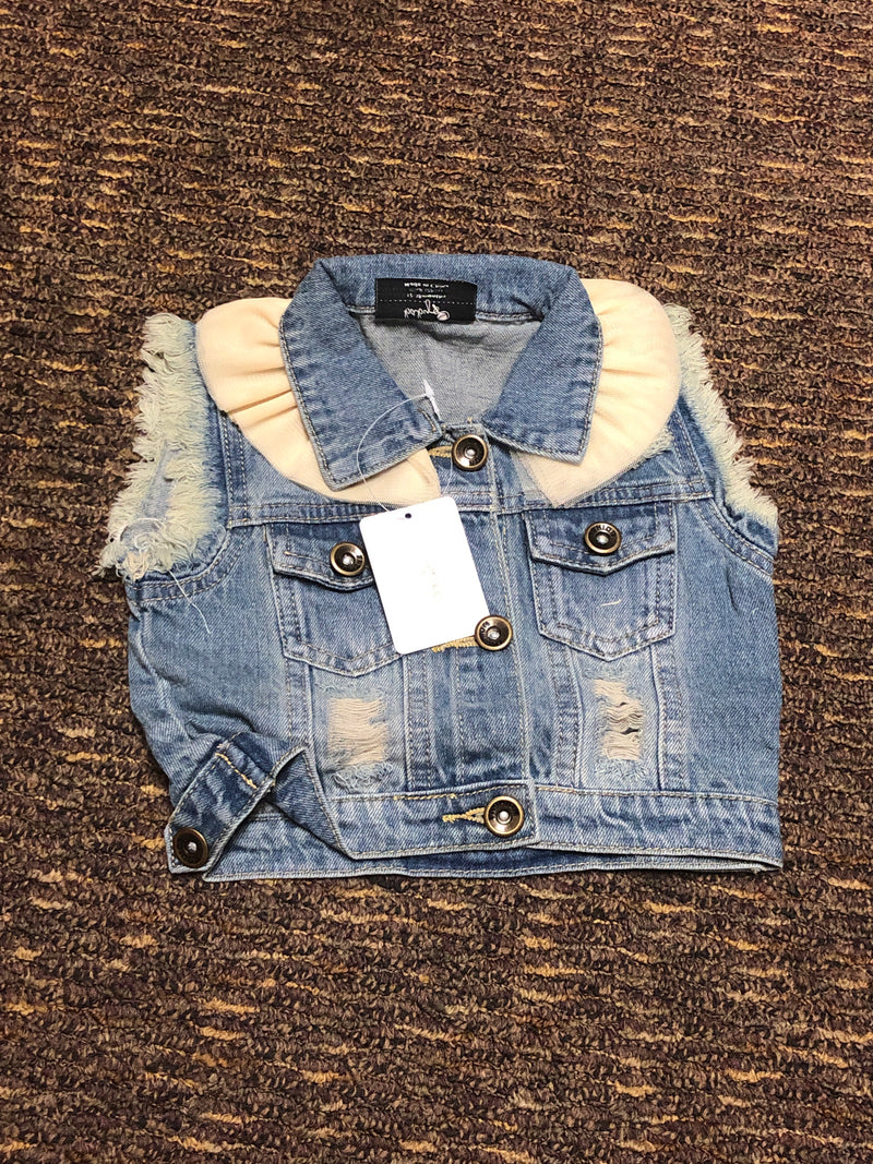 Denim Vest with Tulle - 12-18 Month