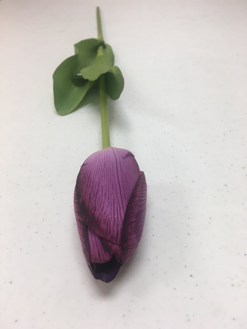 Purple Silk Real Touch Tulip