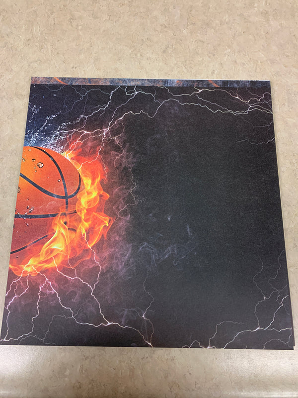 Basketball on Fire - 12 x 12 Scrapbook Paper