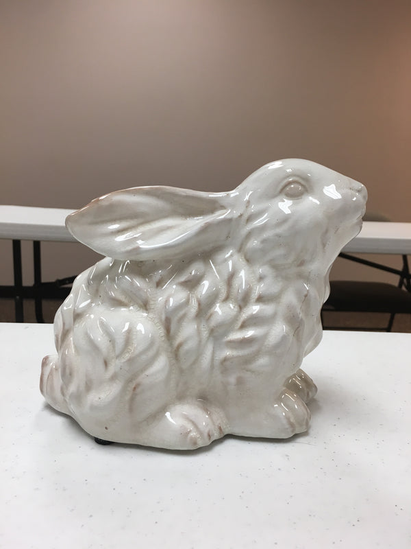 White Glazed Terracotta Bunnies - Small