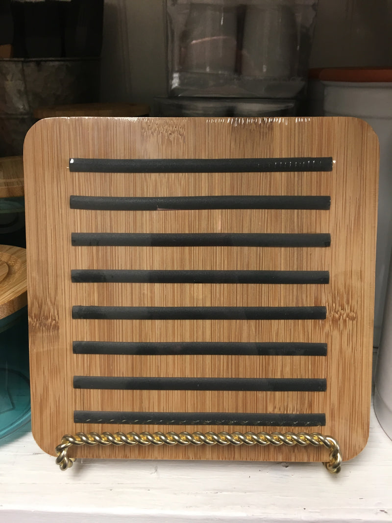 Square Charcoal Bamboo Trivet
