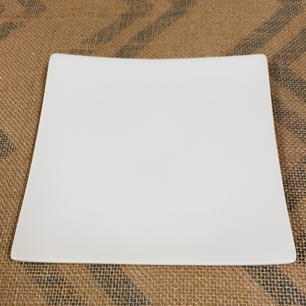 Whiteware Small Curved Square Plate - 6.25 in