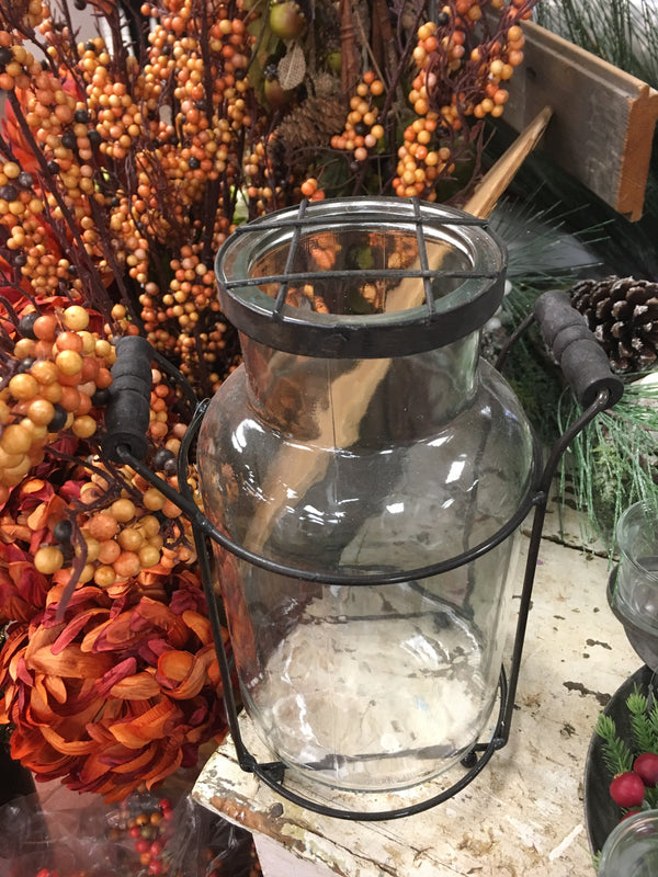 Vintage Jars with metal frog tops with wooden handles - Large