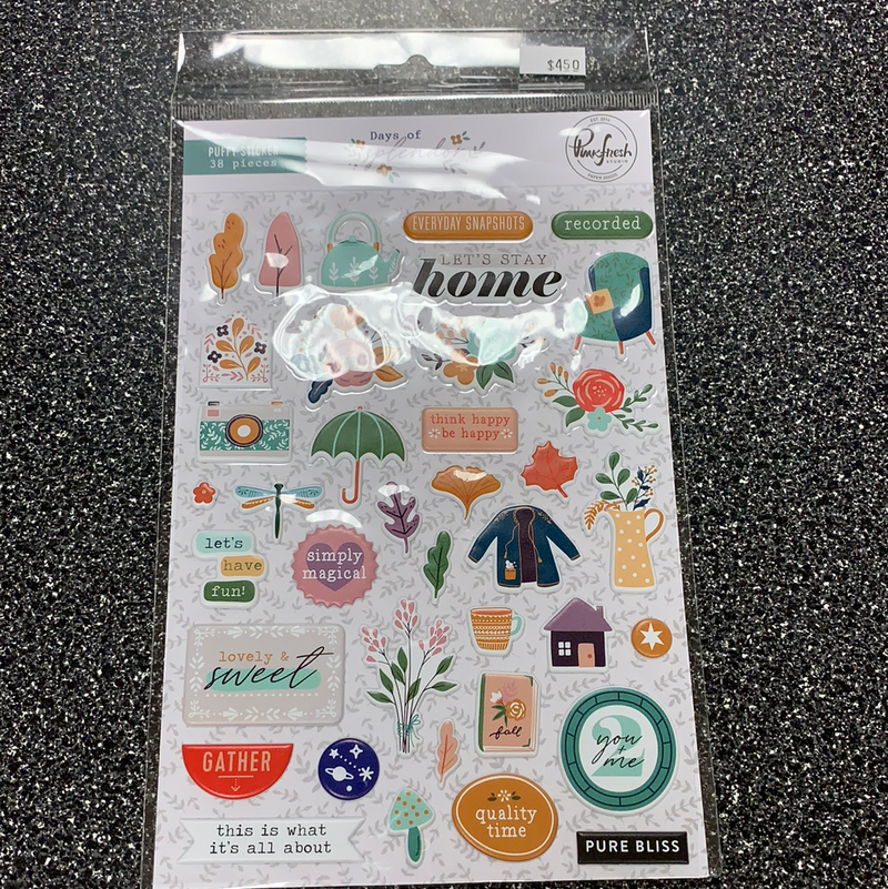 Puffy Stickers - Days of Splendor -38 Pieces
