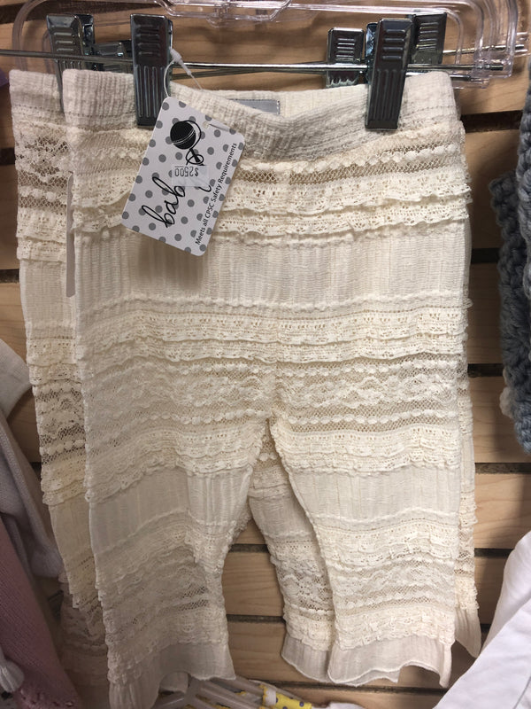 12-18 month cream lace leggings