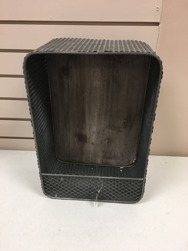 Medium Corrugated Tin Wall Shelves With Wood Backs