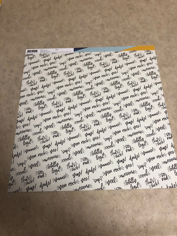 So Rad! - Bro & Co. - 12 x 12 Scrapbook Paper