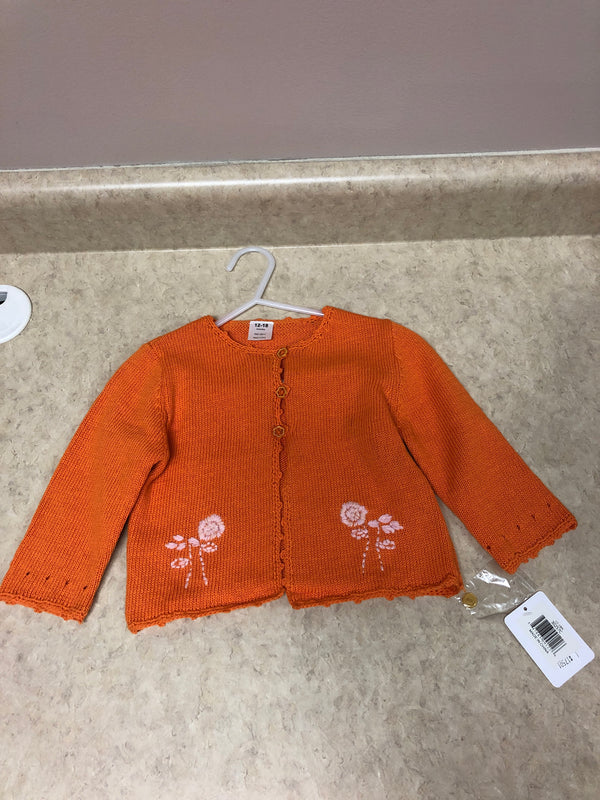 12-18 month orange and pink sweater