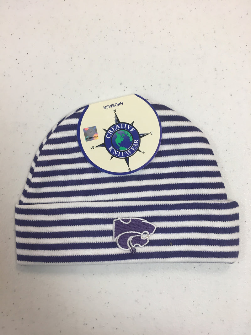 K-State Stripe Cap - Newborn