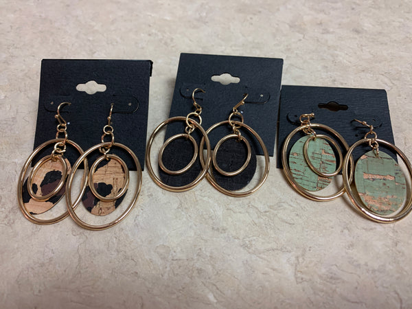 Circle Cork Earrings