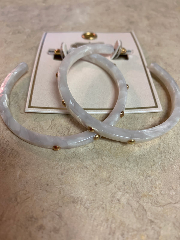 Studded Resin Hoop Earrings