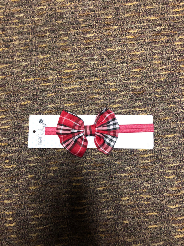 Red and Black Bow On Stretchy Headband