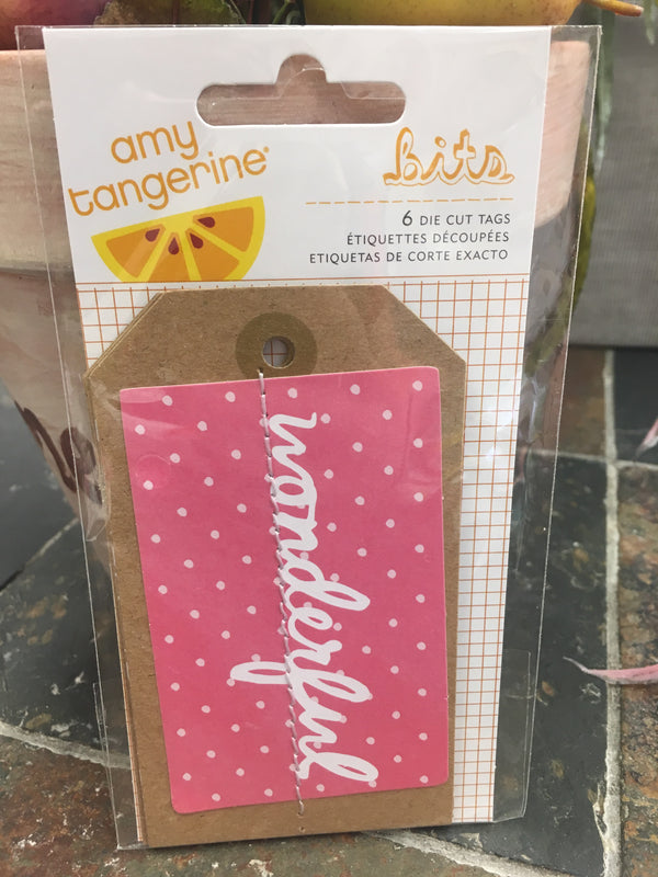 Amy Tangerine Rise & Shine Layered Tags - 6 Count