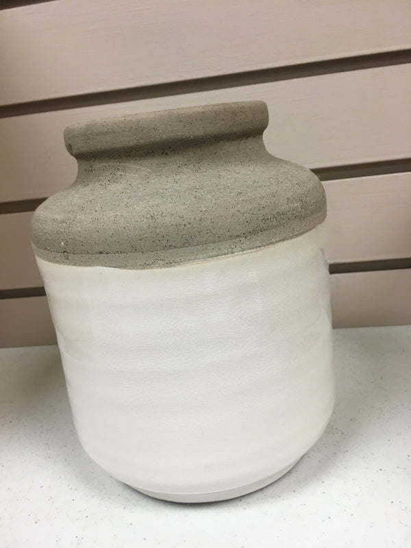 White and Natural Stone Vase - Small