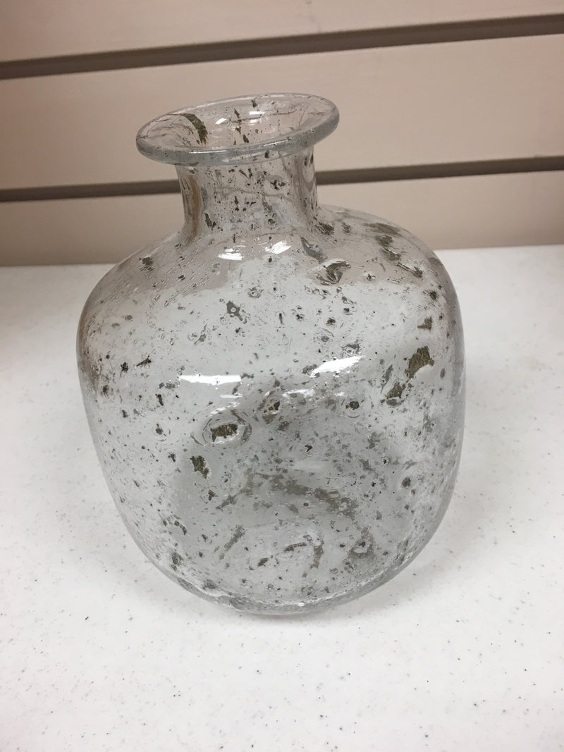 Textured Hand-Blown Glass Bottle