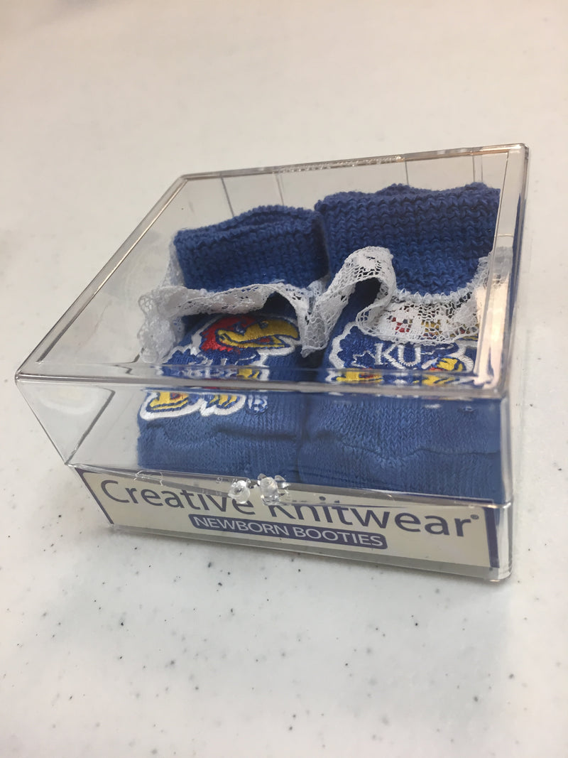 KU Striped Lace Booties Gift Box