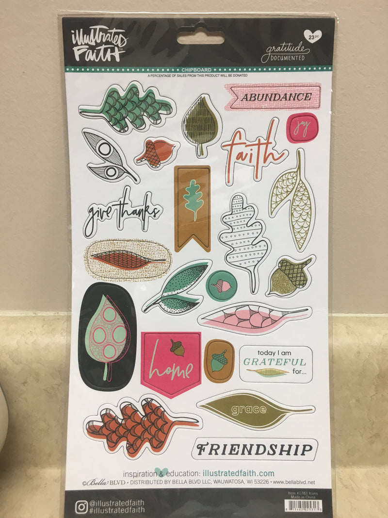 Chipboard Stickers - Illustrated faith - 23pieces