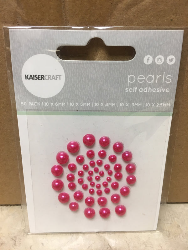 Pearl Rhinestones - Hot Pink