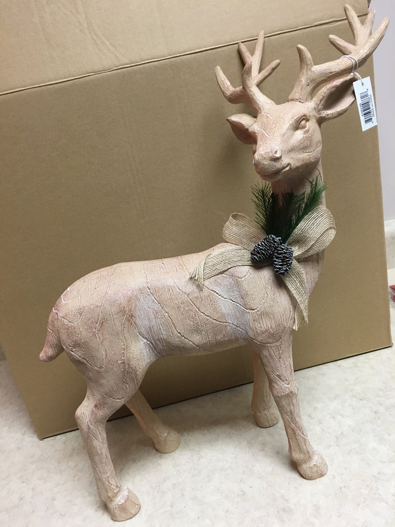 Wooden Reindeer Resin with Bow