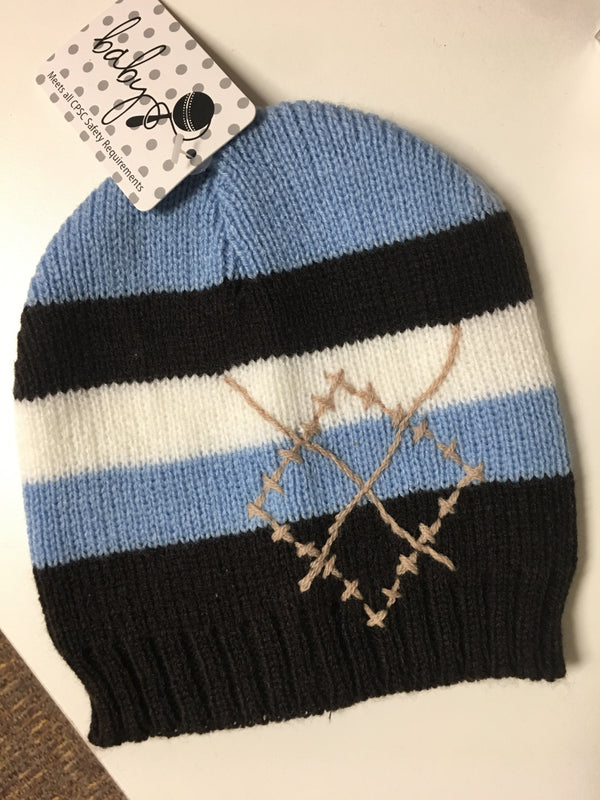 striped knit hat one size fits most