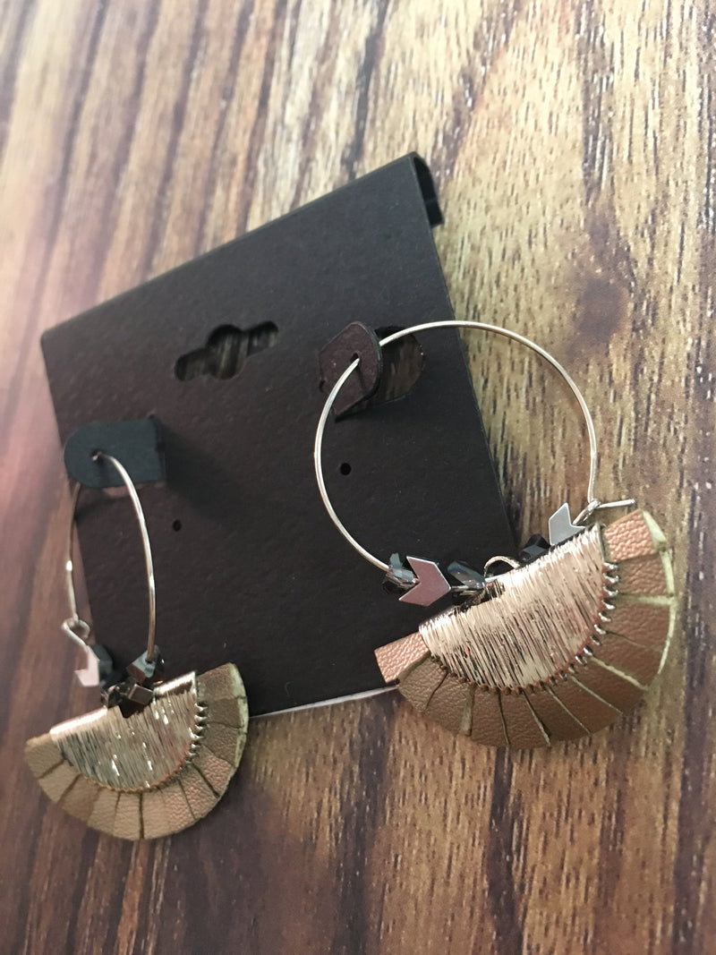 Metallic Fan Earrings