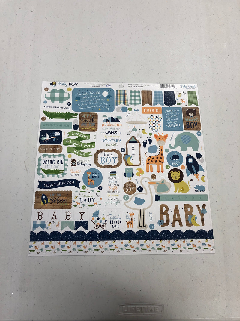 Element Stickers - Baby Boy - 12 x12 paper