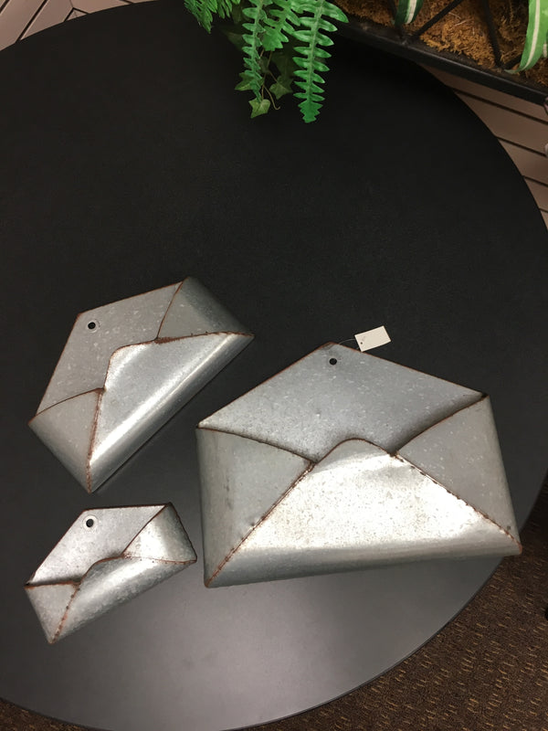 Tin Wall Mounted Envelopes - Set Of Three