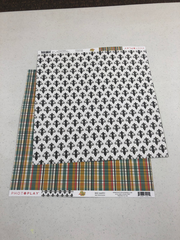 Bee Happy - Wild Honey - 12 x 12 Scrapbook Paper