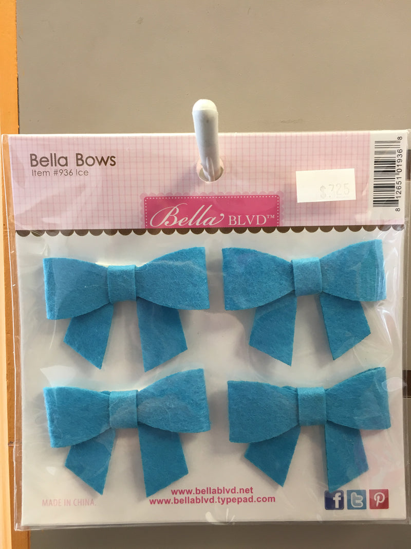 Bella Felt Bows - Ice